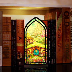 The Halfling’s Hillside Home Book Nook with Candle Glow
