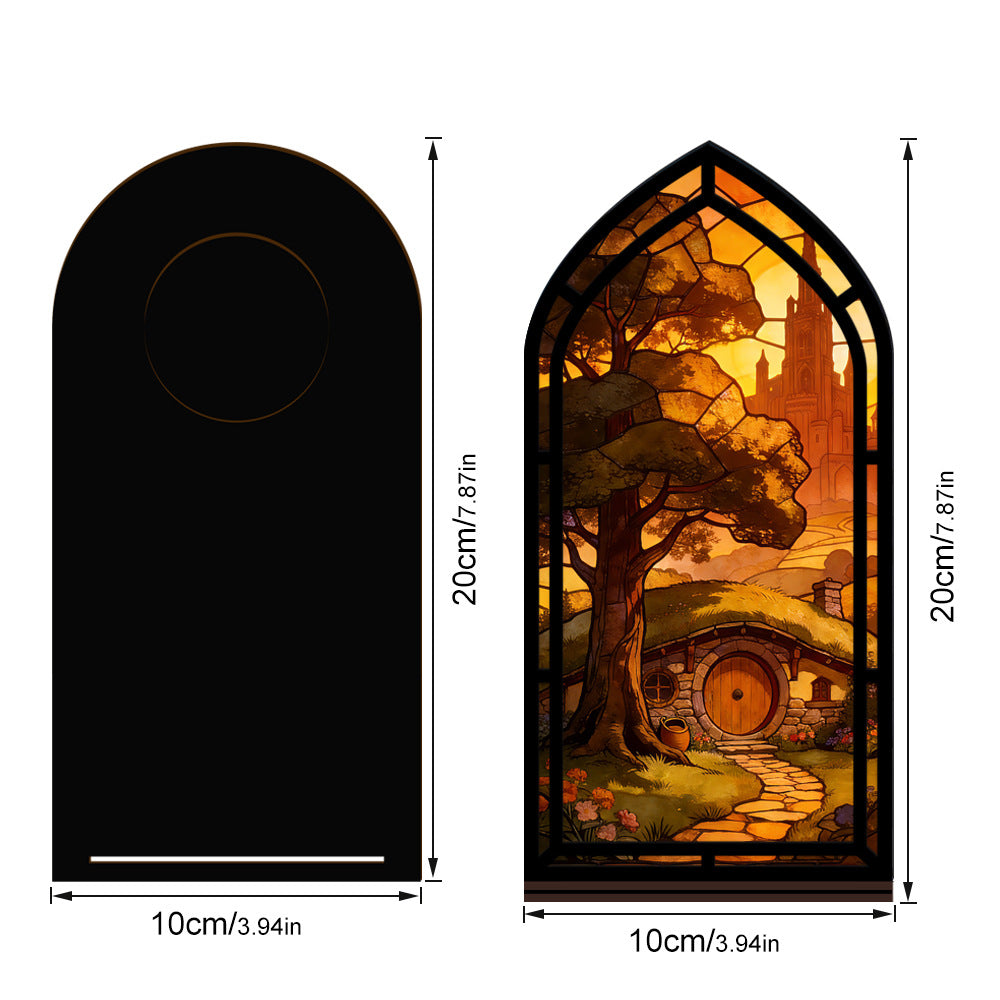 The Golden Homecoming | Sunset Hobbit Home Book Nook with Candle Glow