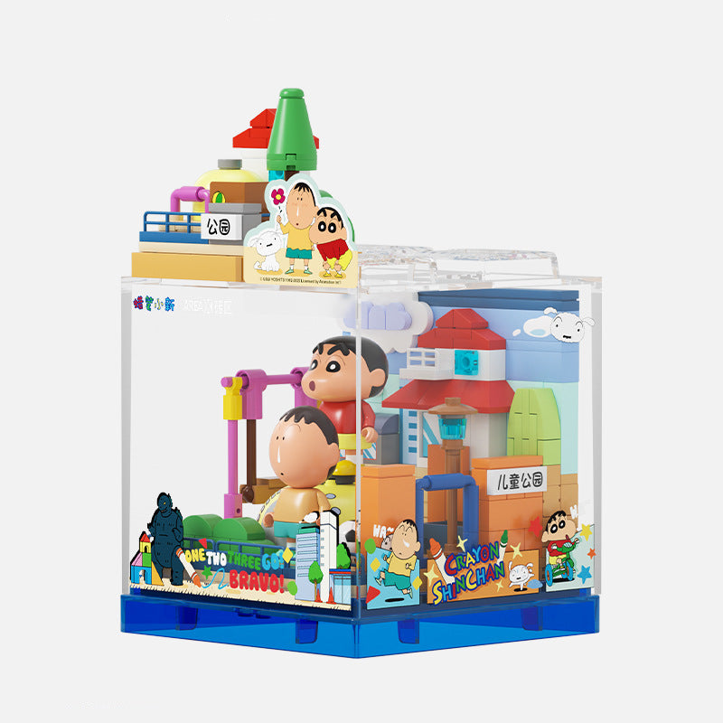 Authentic Crayon Shin-chan DIY Building Blocks Kit | Fun Parent-Child Craft Puzzle | Anime Gift