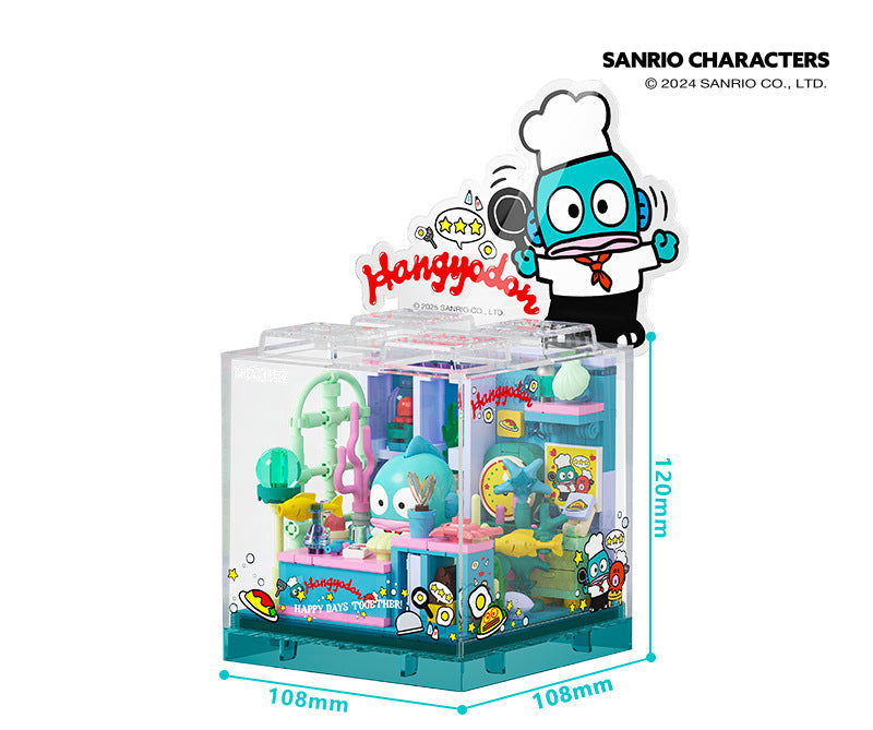 Authentic Sanrio DIY Building Block Kits | Hello Kitty, Kuromi, Hangyodon, Pochacco, Pompompurin, Cinnamoroll | Kawaii Room Decor