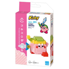 Kirby sword nano building blocks kit box with character model shown