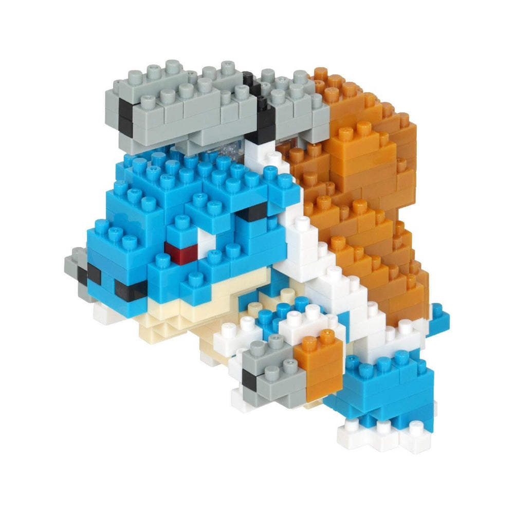 A colorful and intricate 3D model of a Pokémon character, composed of various building blocks in different colors.