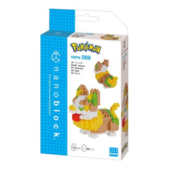 The image is a packaging box for a Pokemon-themed building block set called "Pokemon". The box features a blue and white color scheme with images of the building blocks and the Pokemon characters.