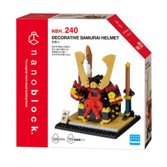 a decorative Samurai helmet made of building blocks, which is a product from the "NHB 240" series.