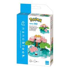 The image is a packaging box for a Pokemon-themed building block set called "Pokemon". The box features a blue and white color scheme with images of the Pokemon characters and the set itself.