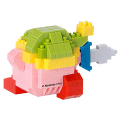 A pink and green toy resembling a character from the video game series, specifically the Nintendo character known as Link.