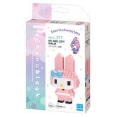 DIY nano building blocks kit box with pink ninja bunny figure
