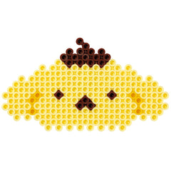A pixelated image depicting a yellow flower with brown petals.