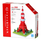 Tokyo Tower nano building blocks kit with assembled model and red packaging