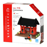 Nano building blocks kit with red gate model on retail box, 390 pieces