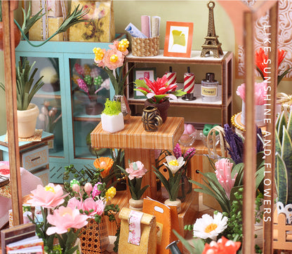 Jenny's Flower DIY Miniature Dollhouse Kit (Florist Greenhouse, Craft Gift)