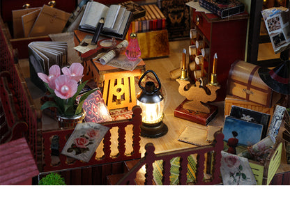 DIY Miniature Dollhouse Kit - Vintage Library (Secret Scroll Bookstore, Craft Gift)