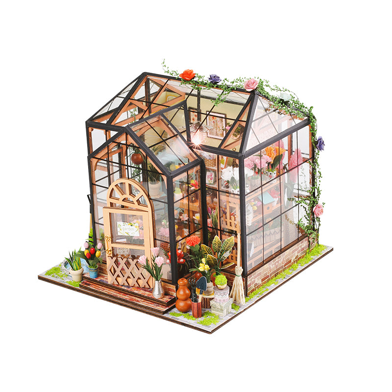 Jenny's Flower DIY Miniature Dollhouse Kit (Florist Greenhouse, Craft Gift)