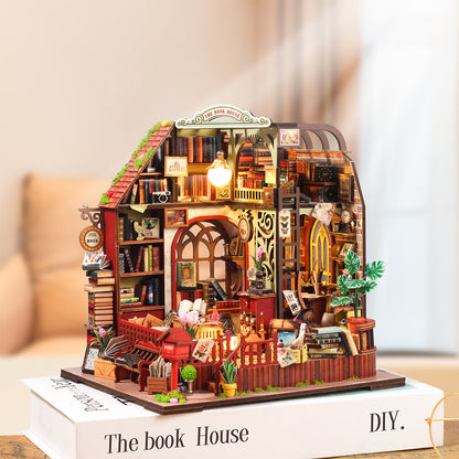 DIY Miniature Dollhouse Kit - Vintage Library (Secret Scroll Bookstore, Craft Gift)