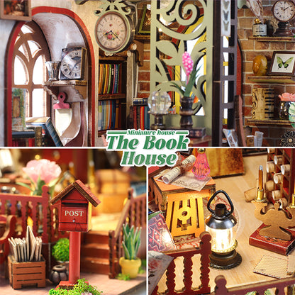 DIY Miniature Dollhouse Kit - Vintage Library (Secret Scroll Bookstore, Craft Gift)