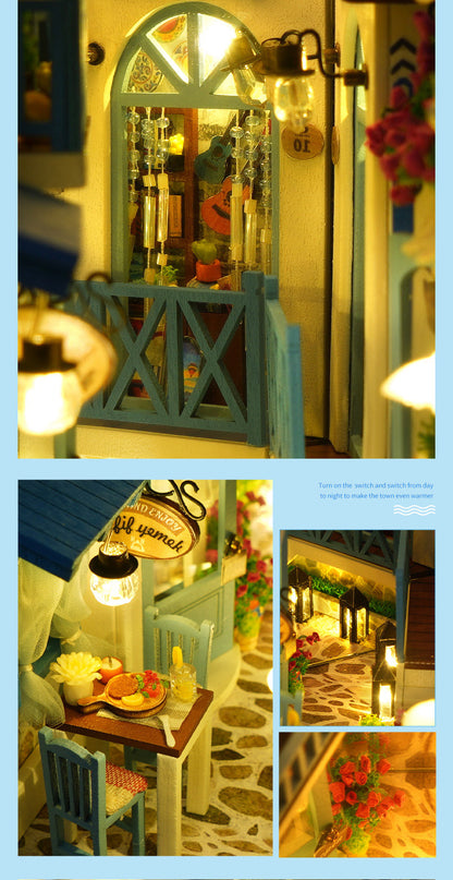Greek Style DIY Book Nook Kit (Sea Breeze, Coastal Ocean Scene, Graft Gift)