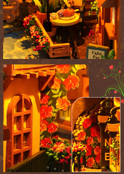 Leisurely Years DIY Book Nook Kit (Vintage Nostalgic Bookshelf, Retro Room Craft Gift)