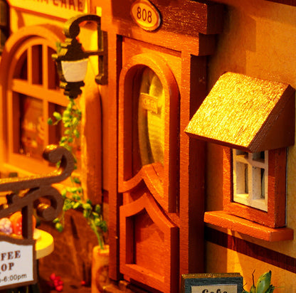 Leisurely Years DIY Book Nook Kit (Vintage Nostalgic Bookshelf, Retro Room Craft Gift)