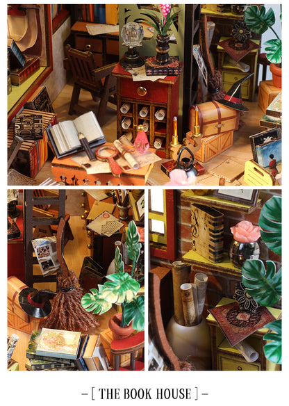 DIY Miniature Dollhouse Kit - Vintage Library (Secret Scroll Bookstore, Craft Gift)