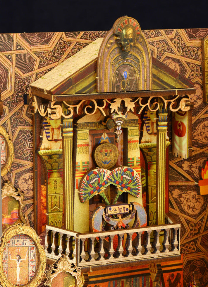 Ancient Egypt Style- Trace of the Mysterious City Book Nook Kit (Bookshelf Insert | 3D Wooden DIY Miniature Craft Birthday Gift)