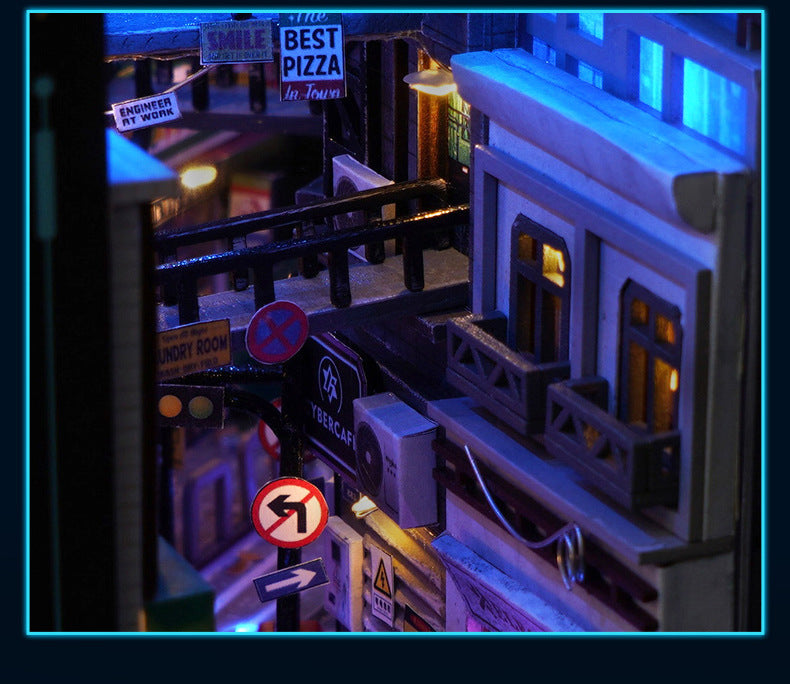 Cyberpunk City DIY Book Nook Kit - (Near Future scene, craft gifts)