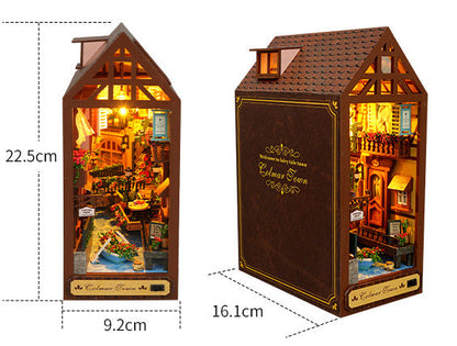 Leisurely Years DIY Book Nook Kit (Vintage Nostalgic Bookshelf, Retro Room Craft Gift)
