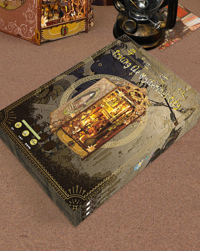 Ancient Egypt Style- Trace of the Mysterious City Book Nook Kit (Bookshelf Insert | 3D Wooden DIY Miniature Craft Birthday Gift)