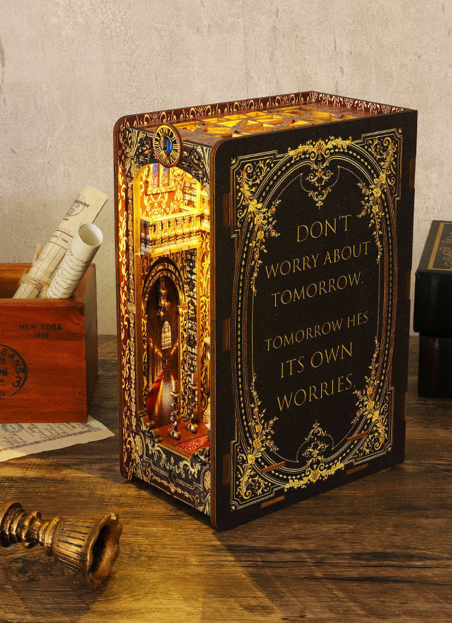 Covenant Church Book Nook Kit (Gothic Architecture Bookshelf Insert, Wooden DIY Miniature Craft Birthday Gift)