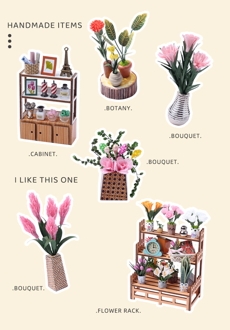Jenny's Flower DIY Miniature Dollhouse Kit (Florist Greenhouse, Craft Gift)