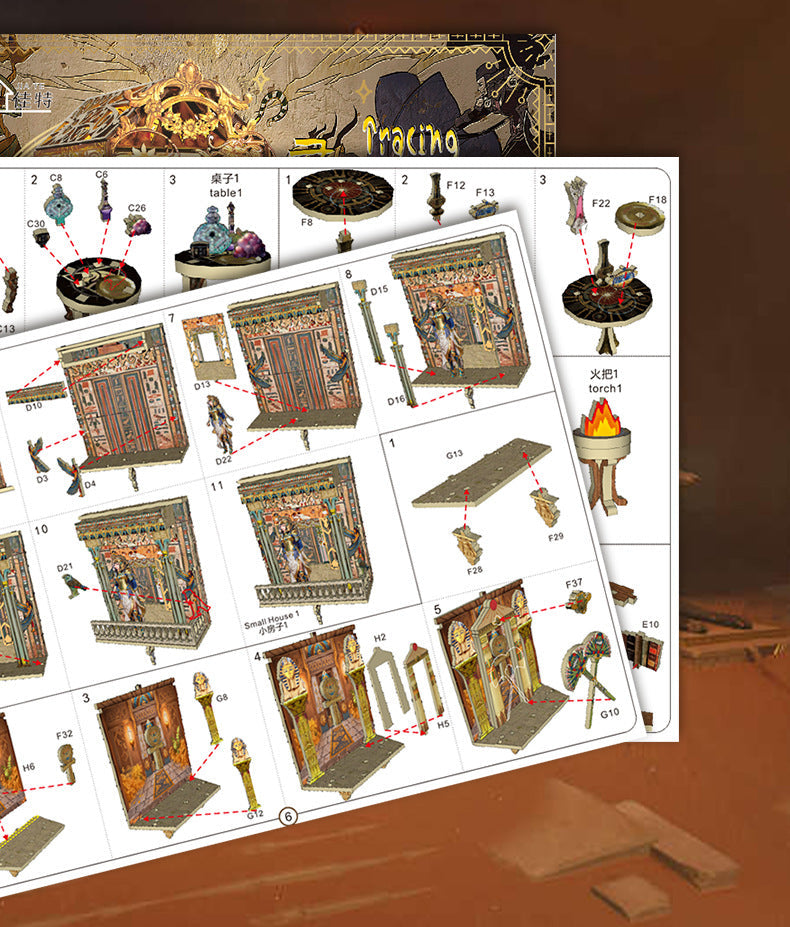 Ancient Egypt Style- Trace of the Mysterious City Book Nook Kit (Bookshelf Insert | 3D Wooden DIY Miniature Craft Birthday Gift)