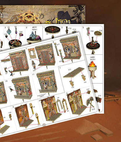 Ancient Egypt Style- Trace of the Mysterious City Book Nook Kit (Bookshelf Insert | 3D Wooden DIY Miniature Craft Birthday Gift)