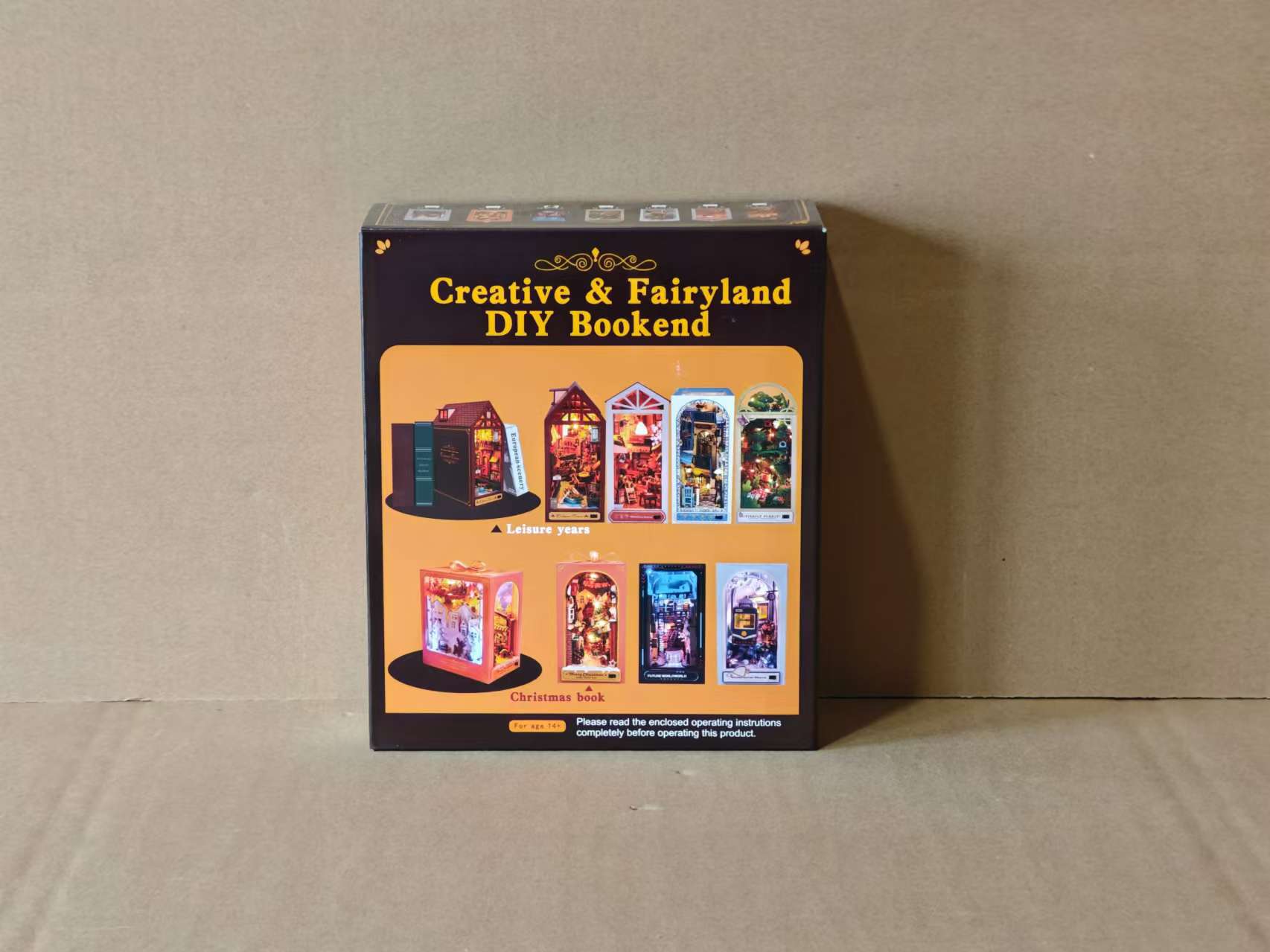 Creative & Fairyland DIY bookend kit box with mini-house scene graphics