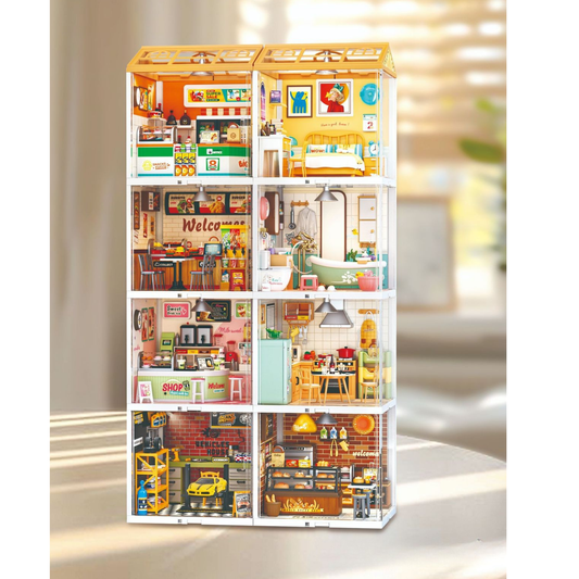 Choose your Miniature Shop - Small Town, Big City series (DIY Craft Kits | Wooden Building Block House Gift)