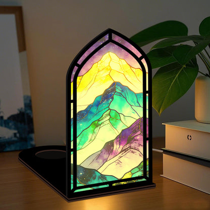 The Celestial Summit - Mountain Peaks Book Nook with Candle Glow