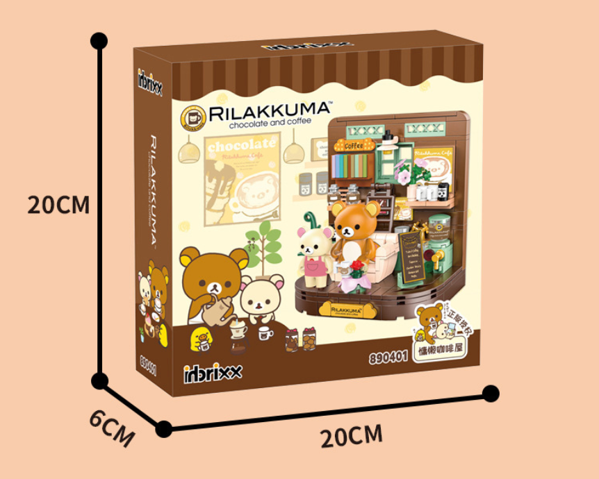Rilakkuma DIY Building Block | Kawaii Desktop Ornament | Mini Street Scene Brick Toy | Cute Bear Collectible Gift