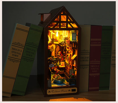 Leisurely Years DIY Book Nook Kit (Vintage Nostalgic Bookshelf, Retro Room Craft Gift)