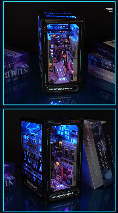 Cyberpunk City DIY Book Nook Kit - (Near Future scene, craft gifts)