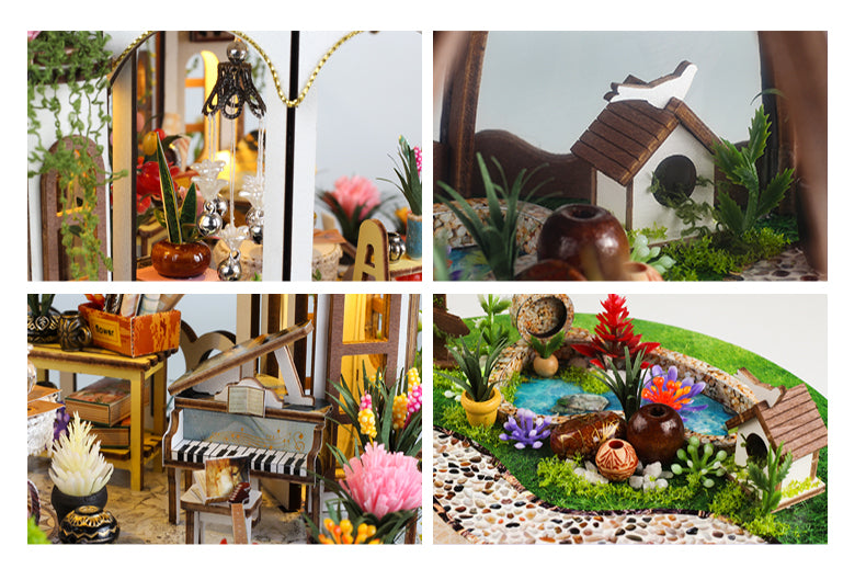 DIY Miniature Dollhouse Kit - Sky Garden (Cottage Diorama, Craft Gift)