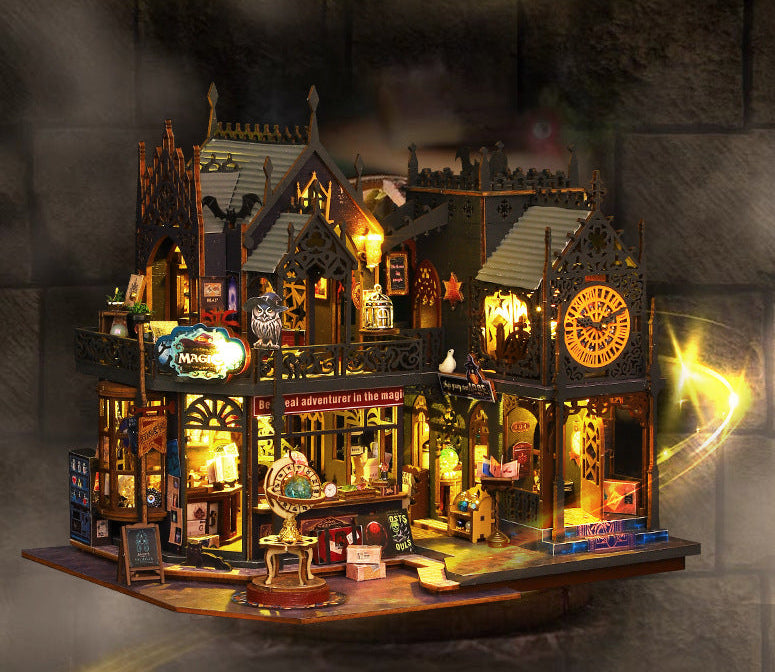 Magic City DIY Miniature House Kit (3D Wooden Cyberpunk, Craft Puzzle Gift)