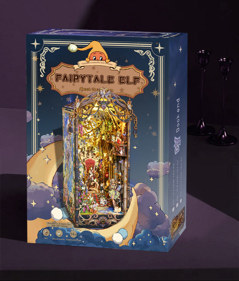 Fairy Tale Elf DIY Book Nook Kit (Magical Forest Bookshelf Insert, Craft Gifts)