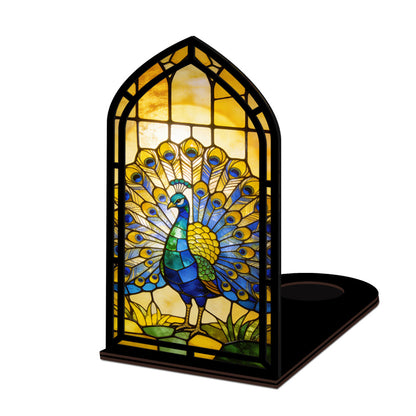The Royal Peacock Book Nook with Candle Glow