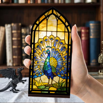The Royal Peacock Book Nook with Candle Glow