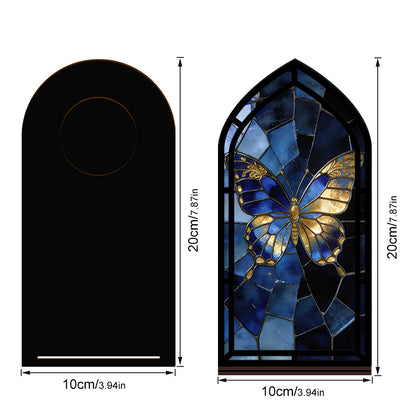 The Midnight Monarch - Sapphire & Gold Butterfly Book Nook with Candle Glow