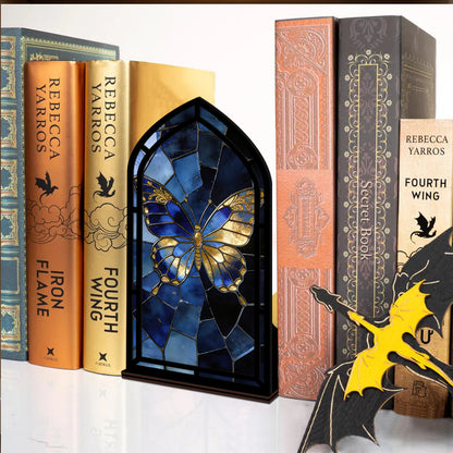 The Midnight Monarch - Sapphire & Gold Butterfly Book Nook with Candle Glow