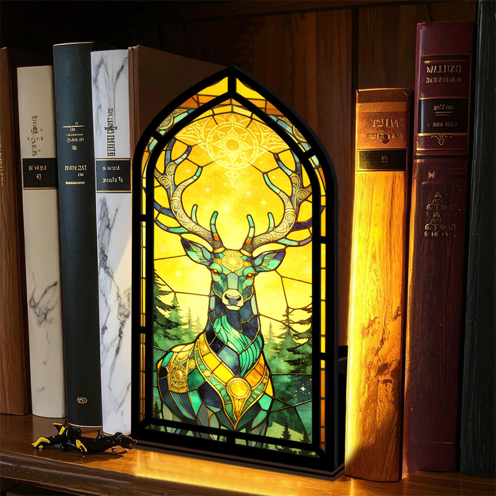 The Celestial Stag | Mystic Deer with Antlers Book Nook