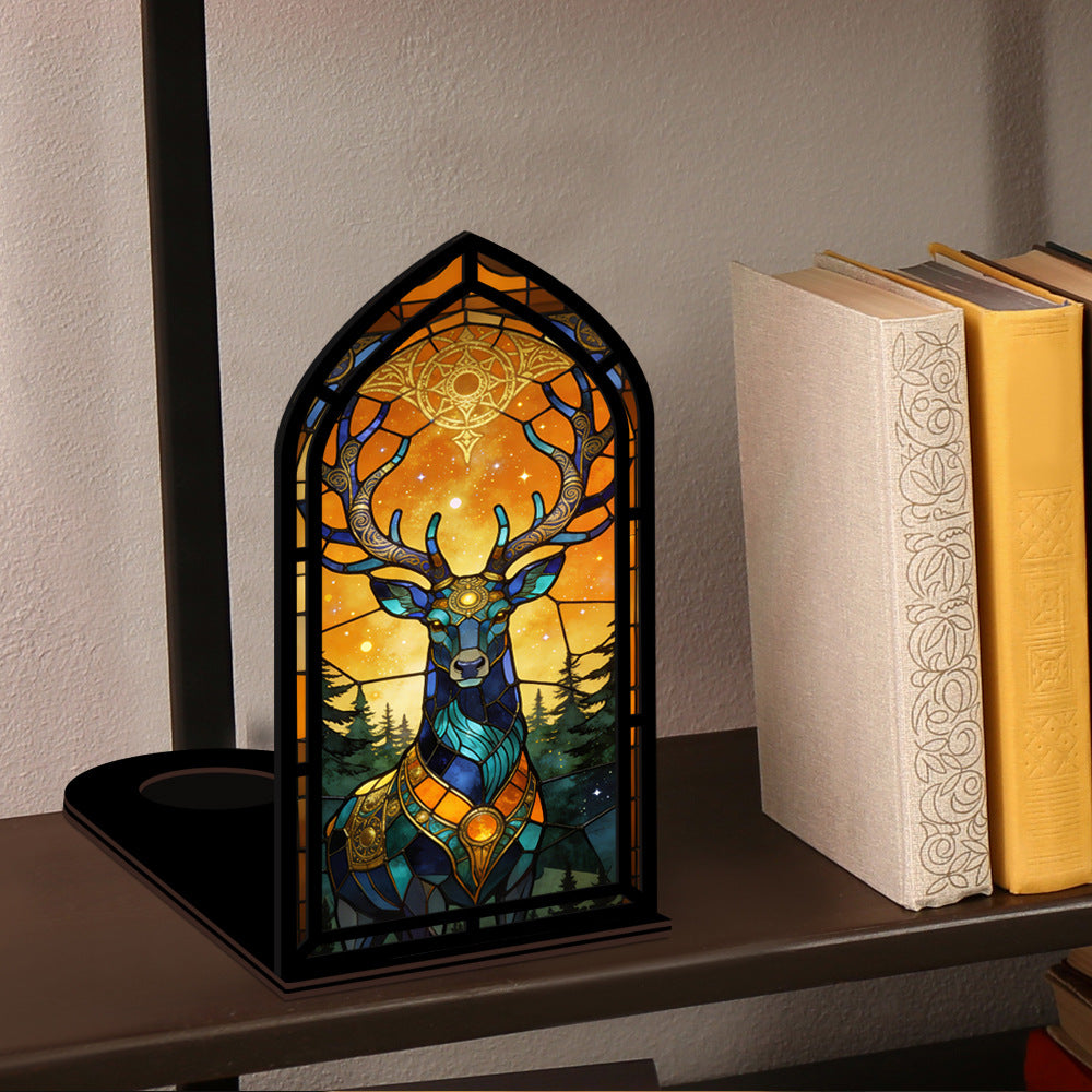 The Celestial Stag | Mystic Deer with Antlers Book Nook