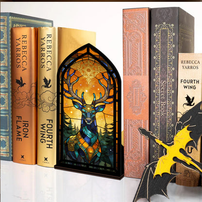 The Celestial Stag | Mystic Deer with Antlers Book Nook