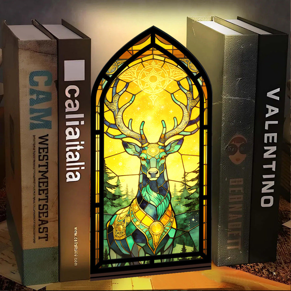 The Celestial Stag | Mystic Deer with Antlers Book Nook