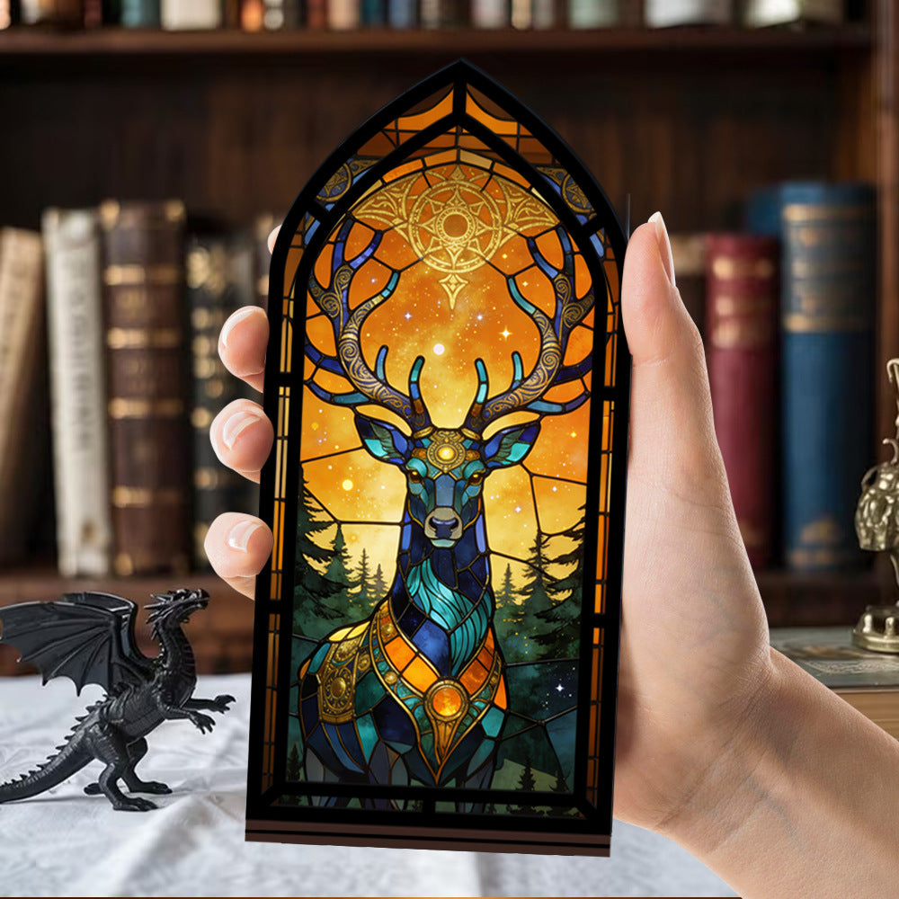The Celestial Stag | Mystic Deer with Antlers Book Nook