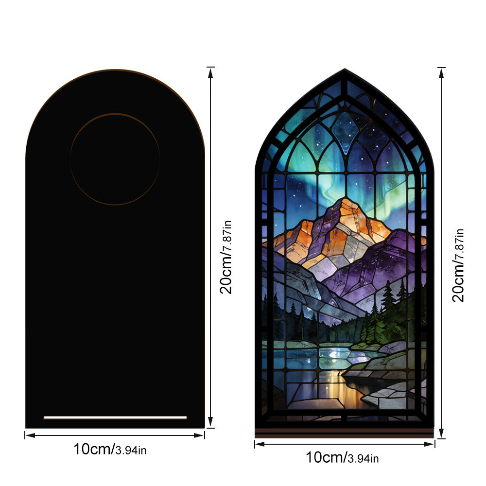 The Aurora Sanctuary | Northern Lights and Mountain Lake Book Nook with Candle Glow